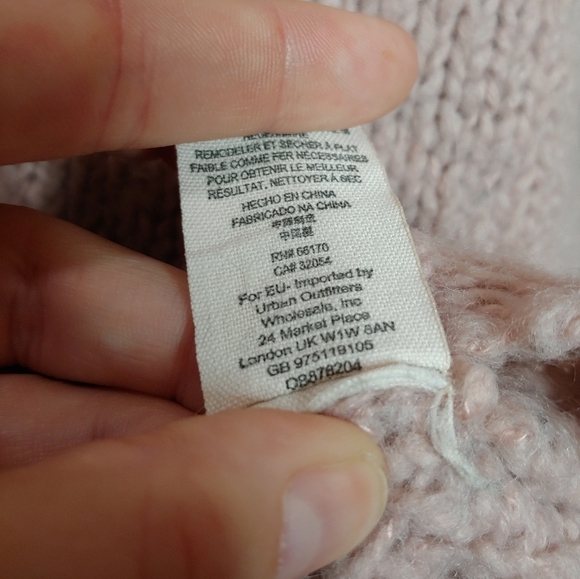 Free People Crashing Waves Pullover Sweater Blush Rose Pink Open Knit Wool M - Picture 9 of 10